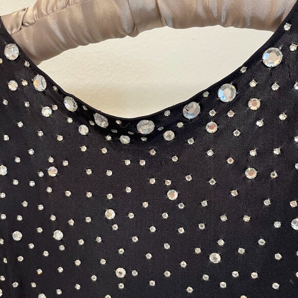 RHINESTONE STUDDED COCKTAIL DRESS, SLEEVELESS, SCOOP NECK, LOW BACK, SIZE SMALL - Picture 4 of 4